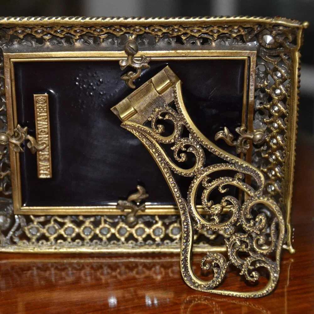 RARE JAY STRONGWATER JAY'S 1ST PATRICIA ORNATE SCROLL TIARA CRYSTAL ENAMEL FRAME